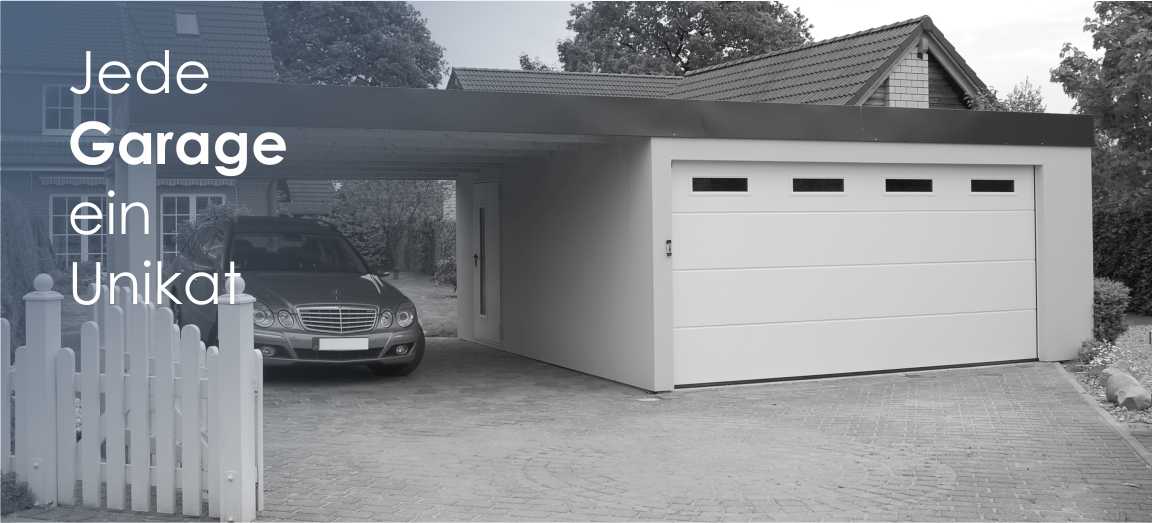 Garagen-Carport-Kombination als Fertiggarage