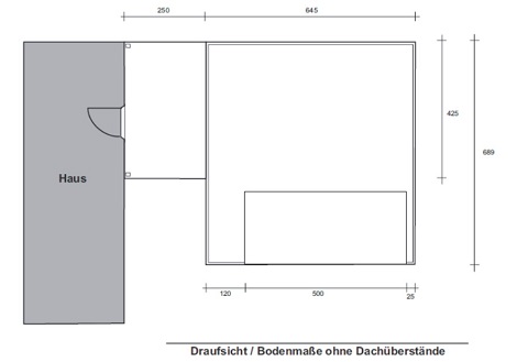 Draufsicht / Bodenmaße ohne Dachüberstände