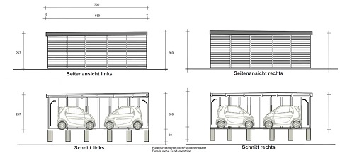 Fertiggarage für Golfcarts